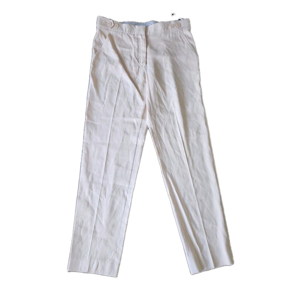 Stella McCartney Women's Beige Silk Linen High Rise Dress Pants Size 40 Euc